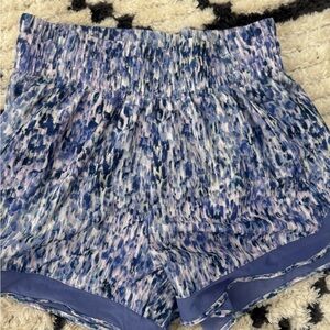 Athleta High Waist Blue Patterned Shorts